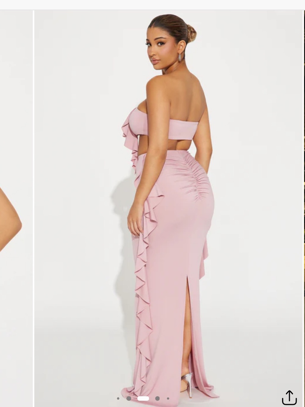 Fashion Nova - Love Affair Ruffle Skirt Set - Mauve - Picture 3 of 3